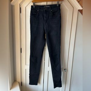 Levi's Mile High Rise Super Skinny Black Denim Jeans